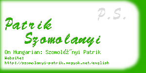 patrik szomolanyi business card